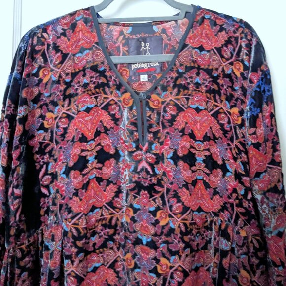 Johnny Was Pete & Greta Betimo Burnout Tunic Dress Sheer Floral Boho Size XS - Picture 3 of 10